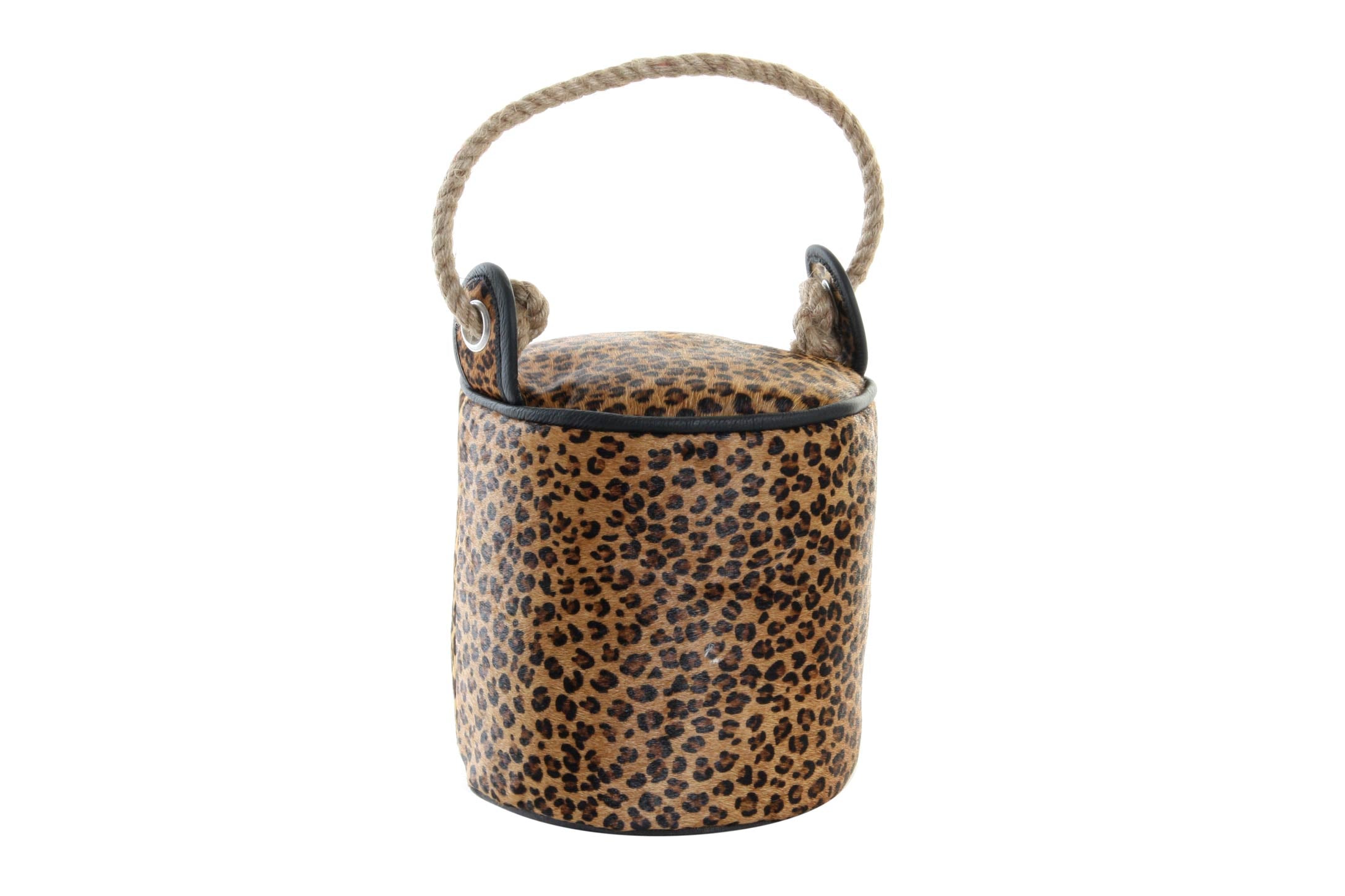 SUJETAPUERTAS PIEL CUERDA 19X19X19 LEOPARDO - Imagen 1