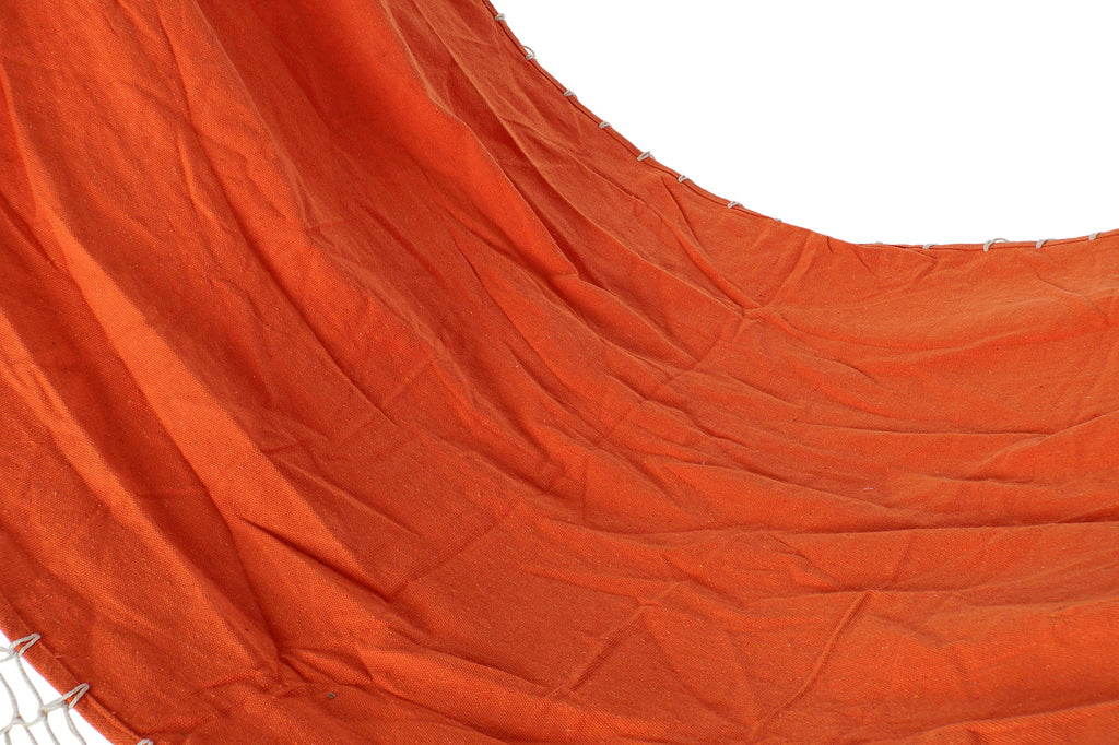 HAMACA POLIESTER ALGODON 255X80X28 FLECOS NARANJA - Imagen 2