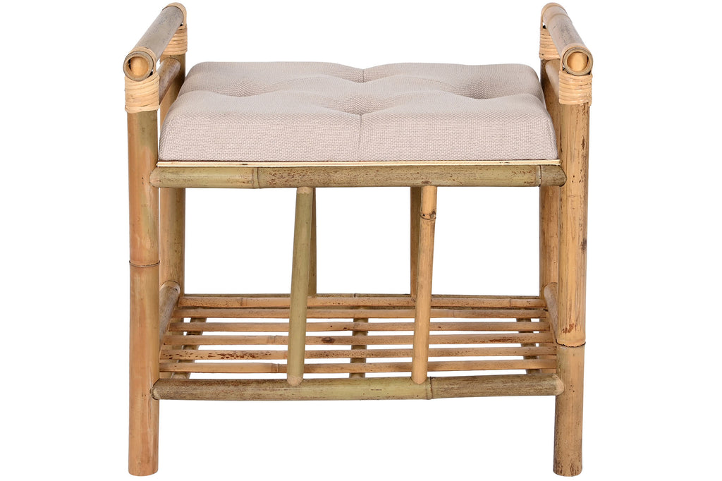 DESCALZADORA BAMBU ALGODON 55X36X54 NATURAL MARRON - Imagen 4