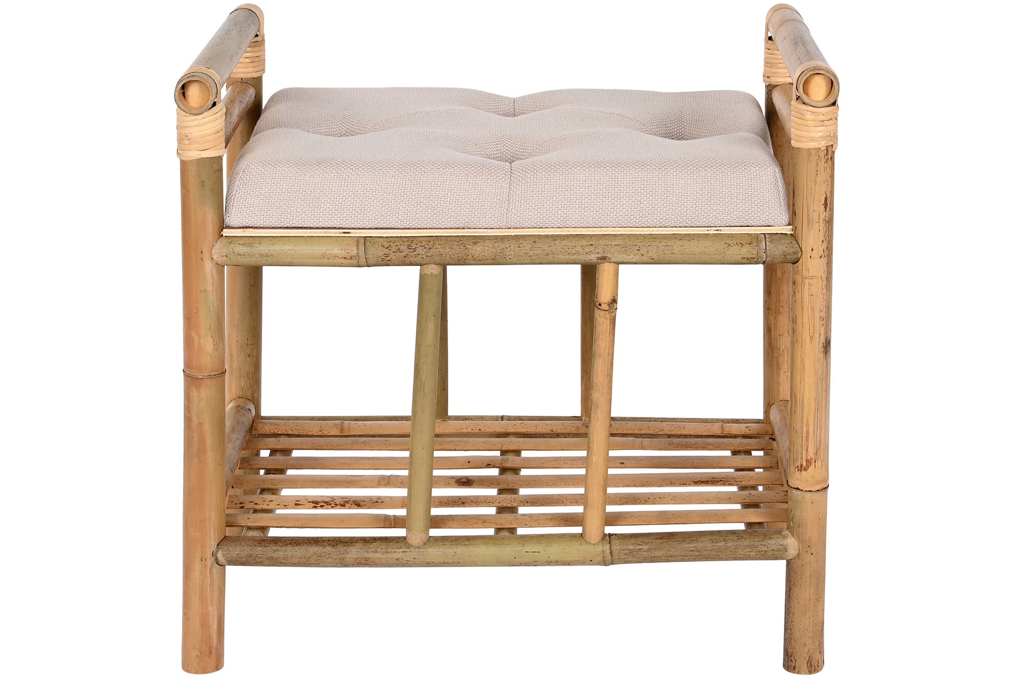 DESCALZADORA BAMBU ALGODON 55X36X54 NATURAL MARRON - Imagen 4