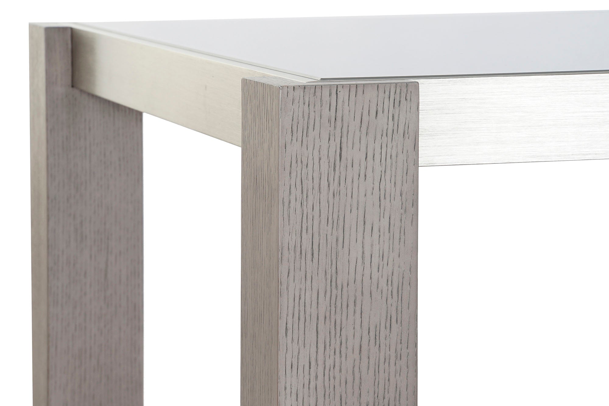 MESA COMEDOR ROBLE ALUMINIO 162X92X74 CRISTAL GRIS - Imagen 3