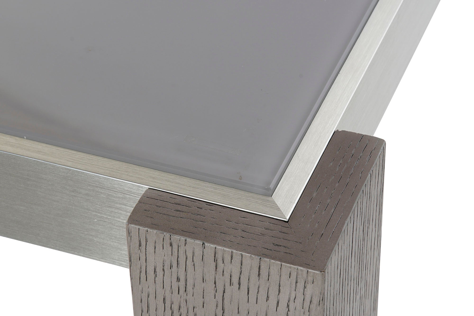 MESA COMEDOR ROBLE ALUMINIO 162X92X74 CRISTAL GRIS - Imagen 4