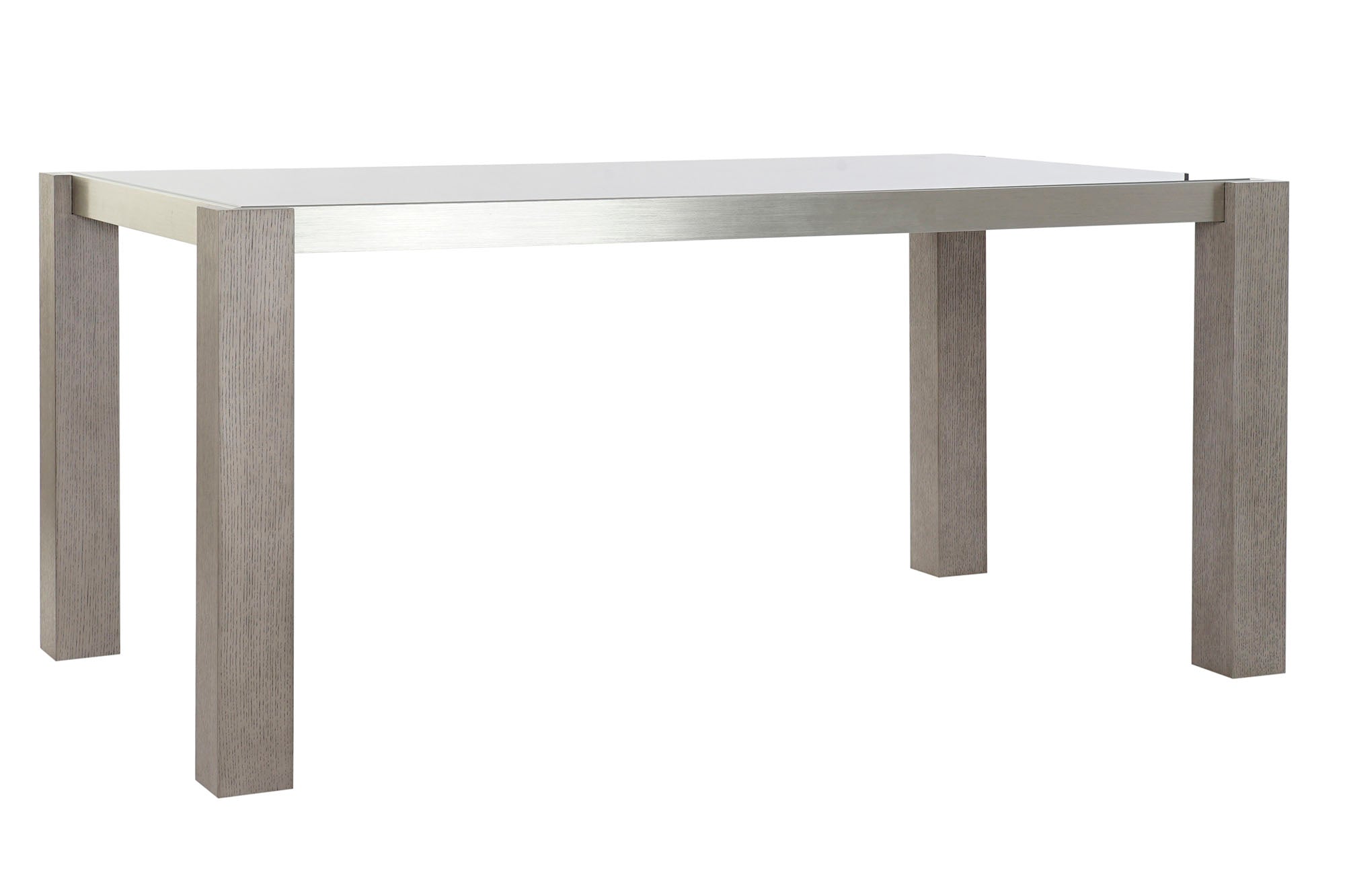 MESA COMEDOR ROBLE ALUMINIO 162X92X74 CRISTAL GRIS - Imagen 1