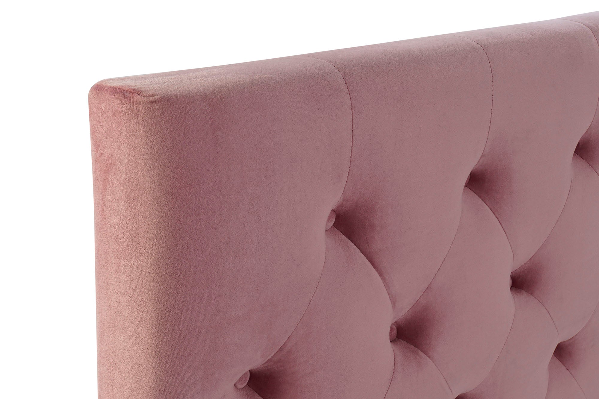 CAMA MADERA METAL 187X210X137 CAPITONE ROSA - Imagen 2