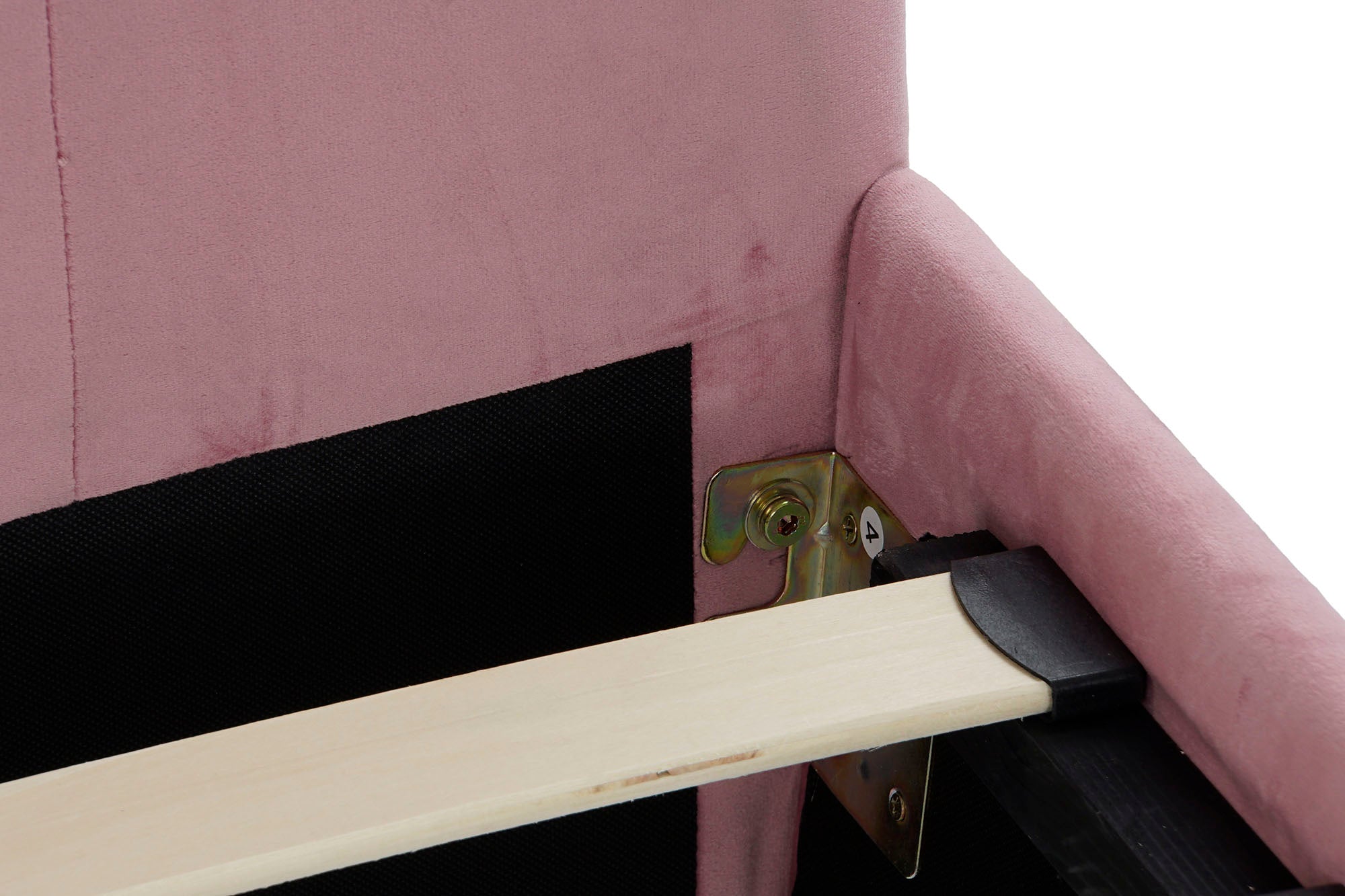 CAMA MADERA METAL 187X210X137 CAPITONE ROSA - Imagen 5