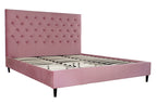 CAMA MADERA METAL 187X210X137 CAPITONE ROSA - Imagen 6