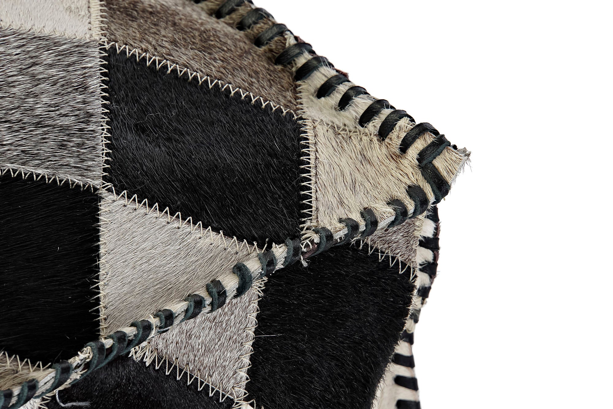 POUF PIEL POLIESTER 45X45X40 ROMBOS MARRON - Imagen 3