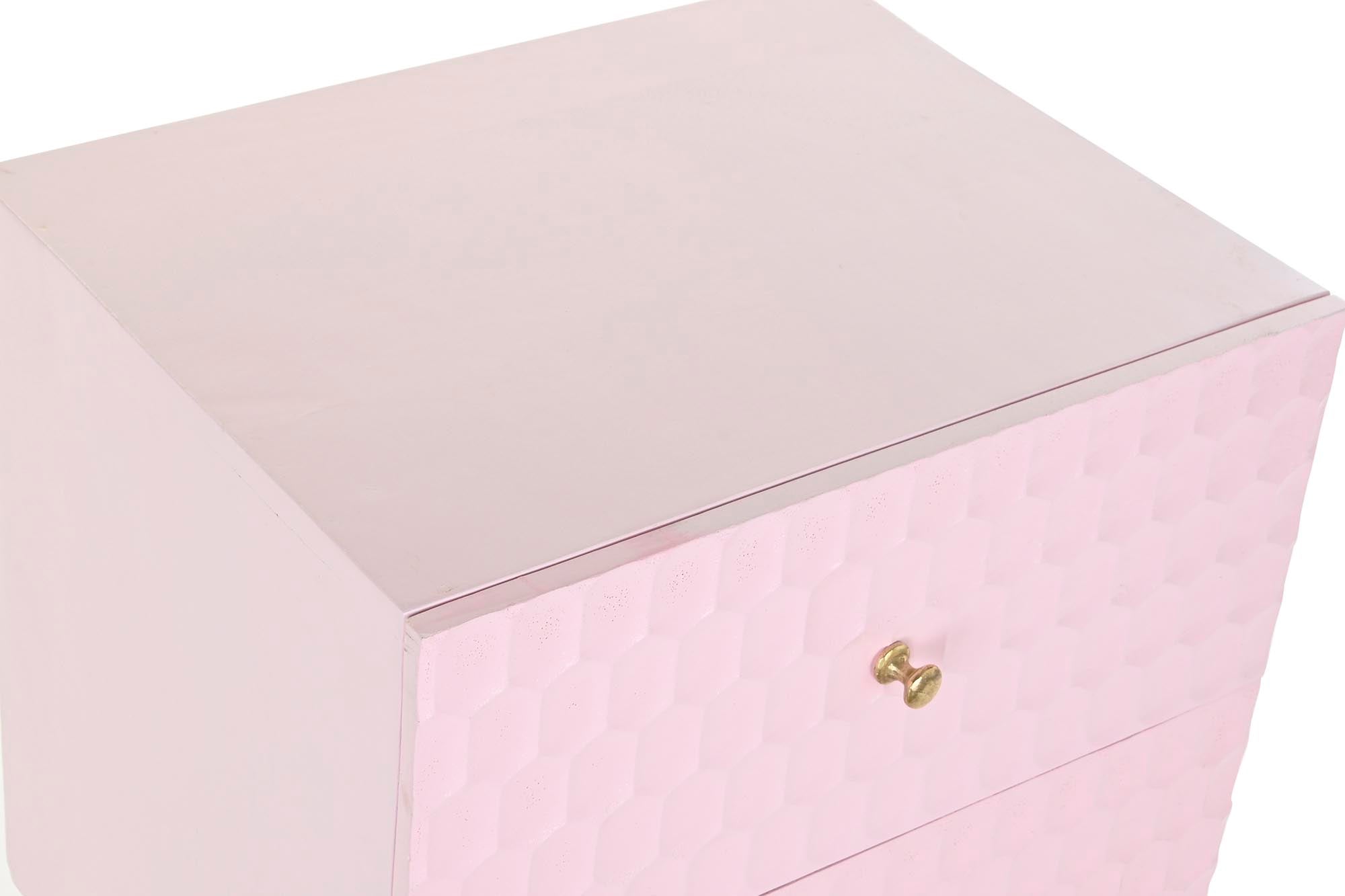 MESITA DE NOCHE MANGO METAL 52X42X65 ROSA PALO - Imagen 1