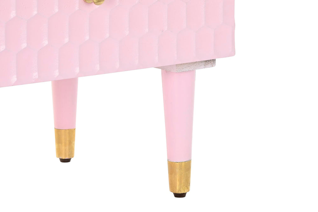 MESITA DE NOCHE MANGO METAL 52X42X65 ROSA PALO - Imagen 3