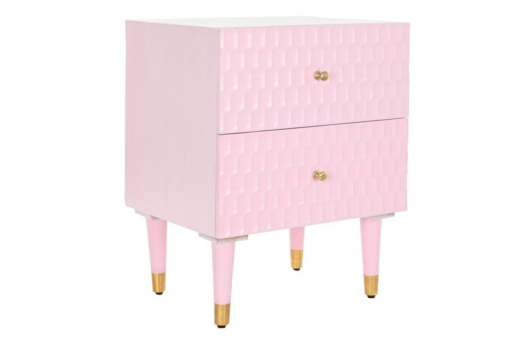 MESITA DE NOCHE MANGO METAL 52X42X65 ROSA PALO - Imagen 2