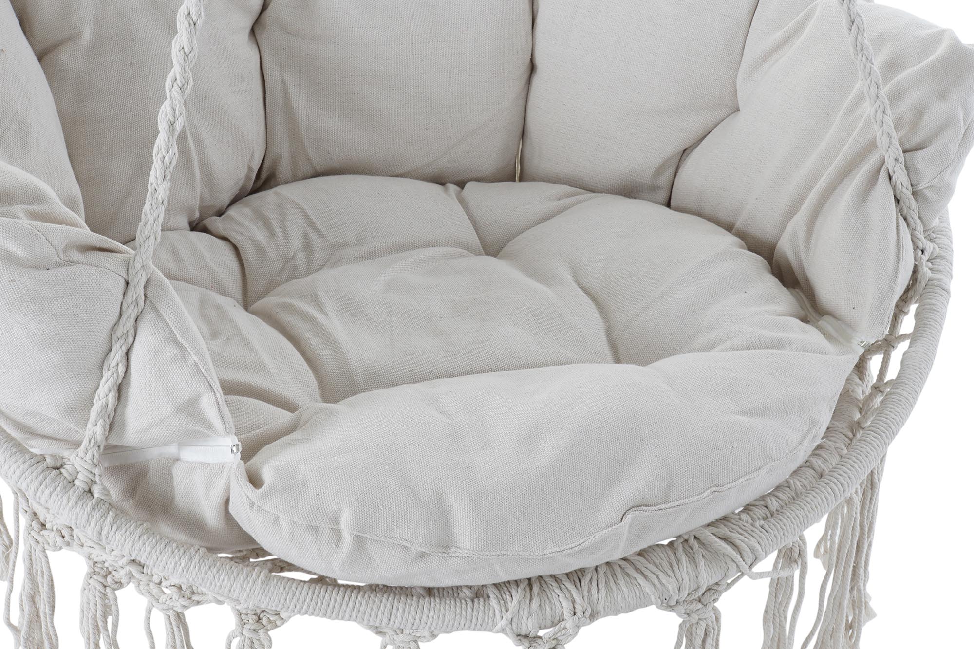 SILLA COLGANTE ALGODON 100X80X145 100KG, CON COJIN - Imagen 2