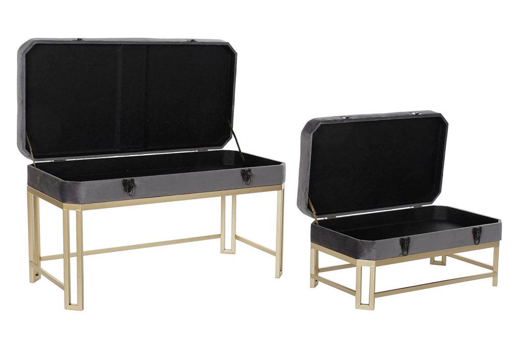 DESCALZADORA SET 2 VELVET METAL 80X40X47