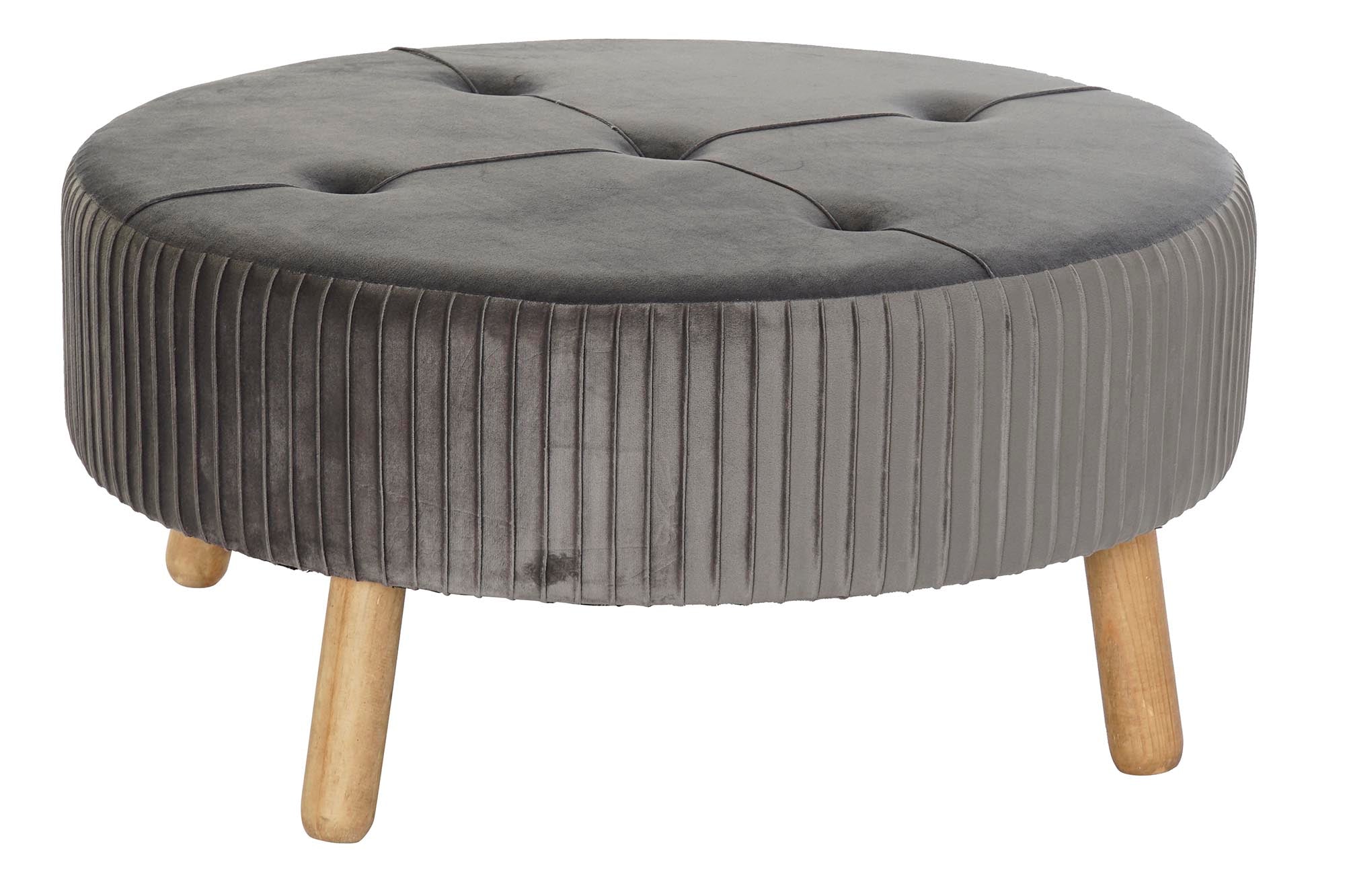 REPOSAPIES VELVET MADERA 80X80X38 TERCIOPELO - Imagen 1