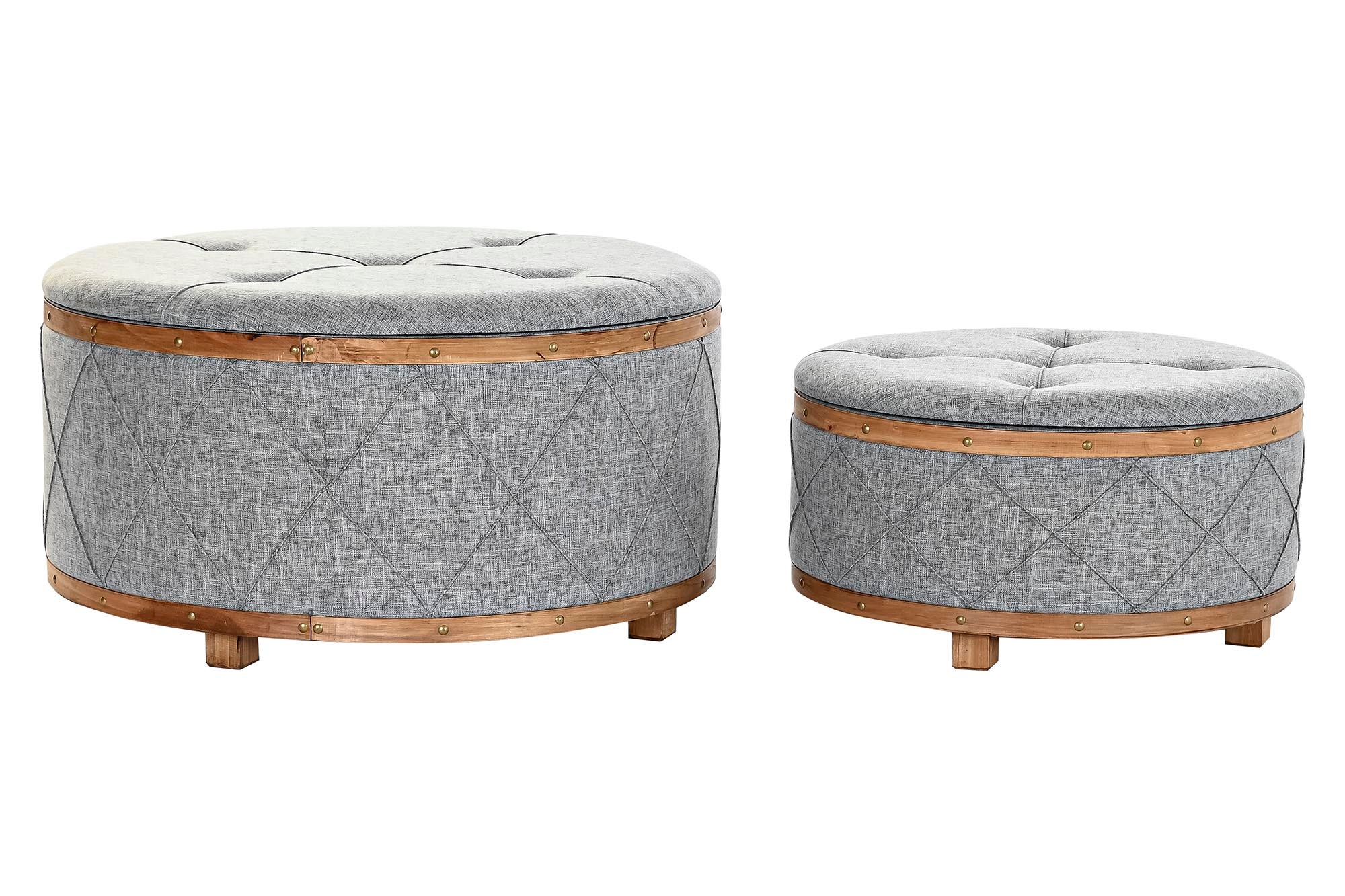 DESCALZADORA SET 2 POLIESTER MADERA 80X80X43 - Imagen 2