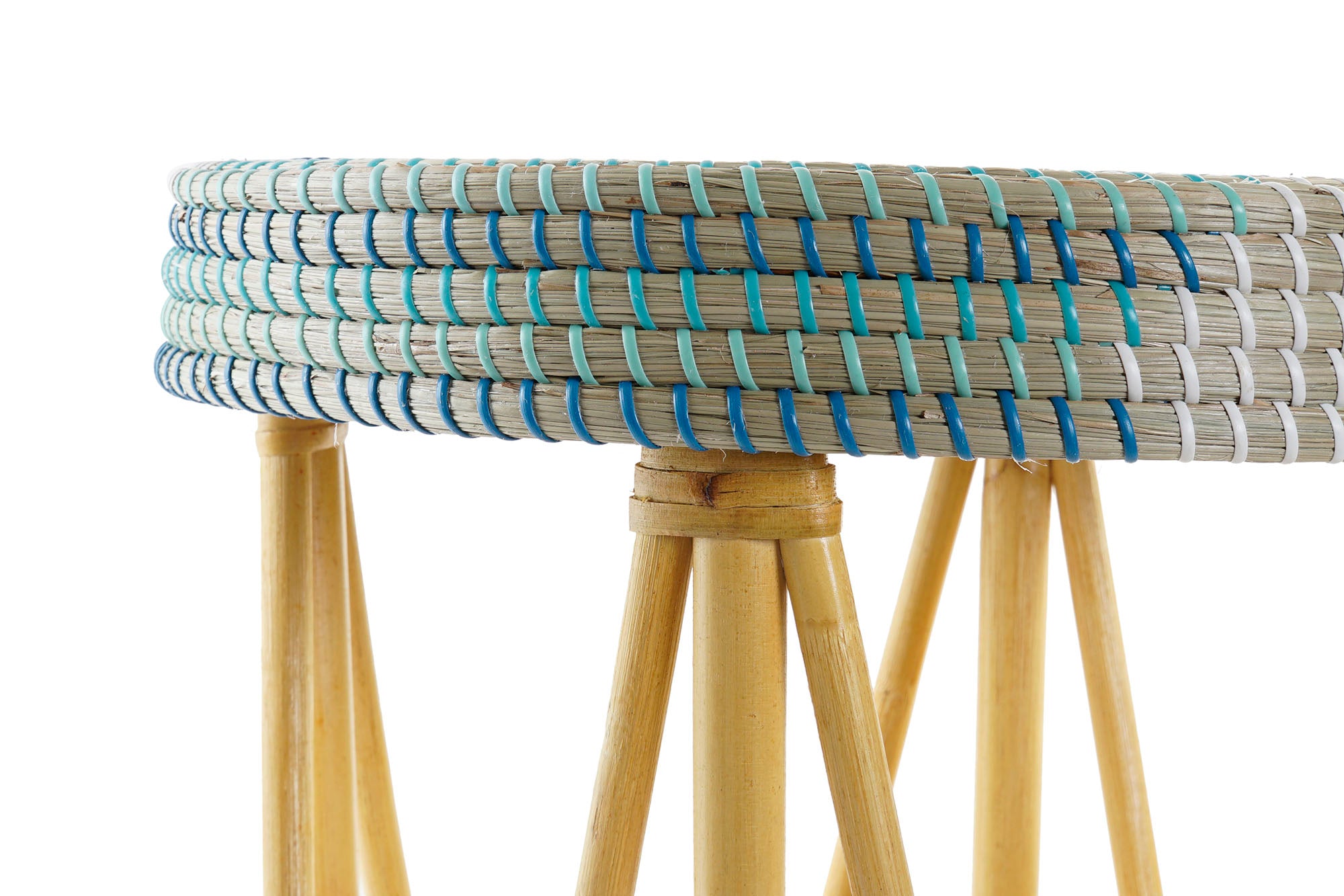 REPOSAPIES RATAN SEAGRASS 41X41X42 TURQUESA - Imagen 4