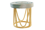 REPOSAPIES RATAN SEAGRASS 41X41X42 TURQUESA - Imagen 1