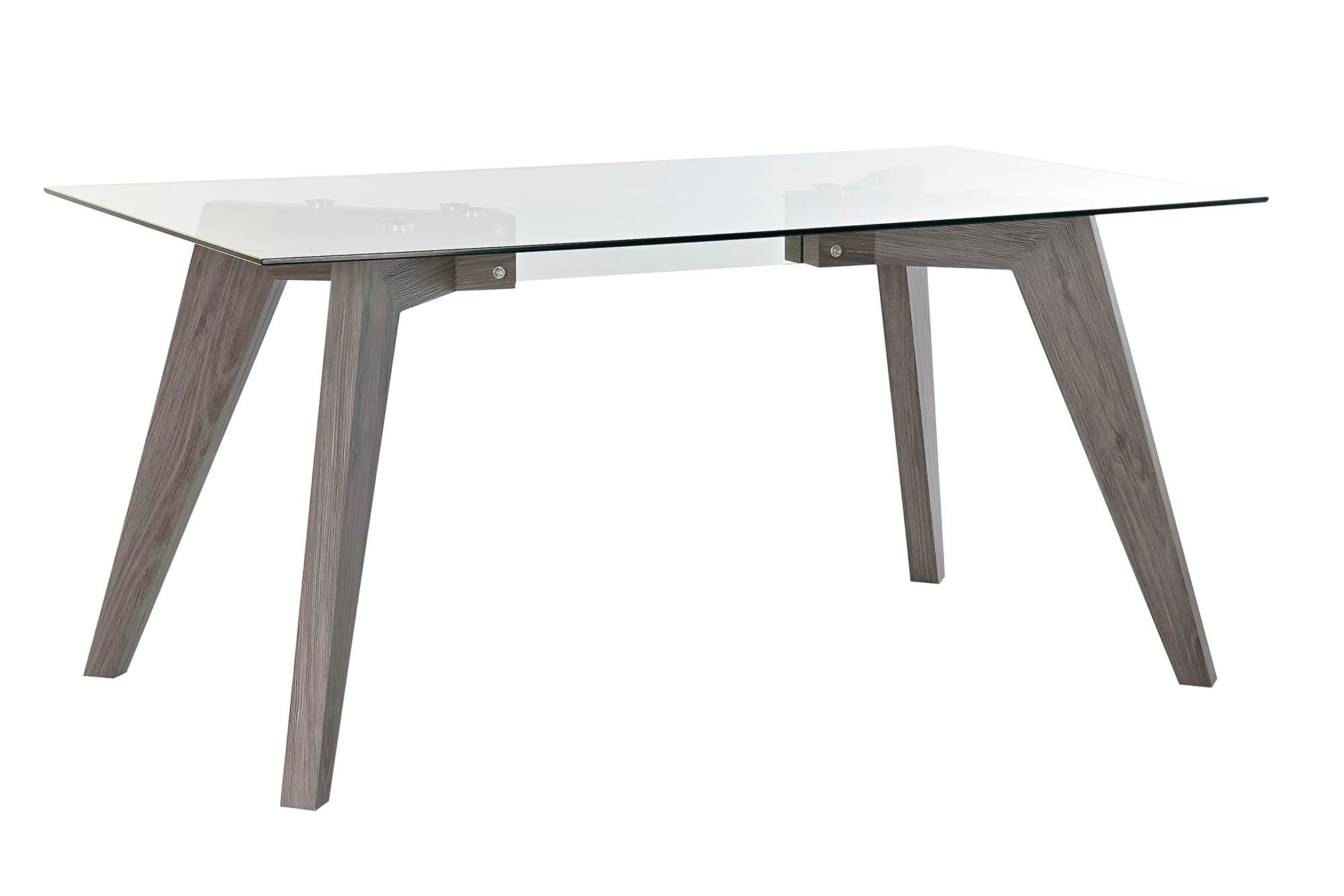 MESA COMEDOR CRISTAL MDF 160X90X75 TEMPLADO GRIS - Imagen 1