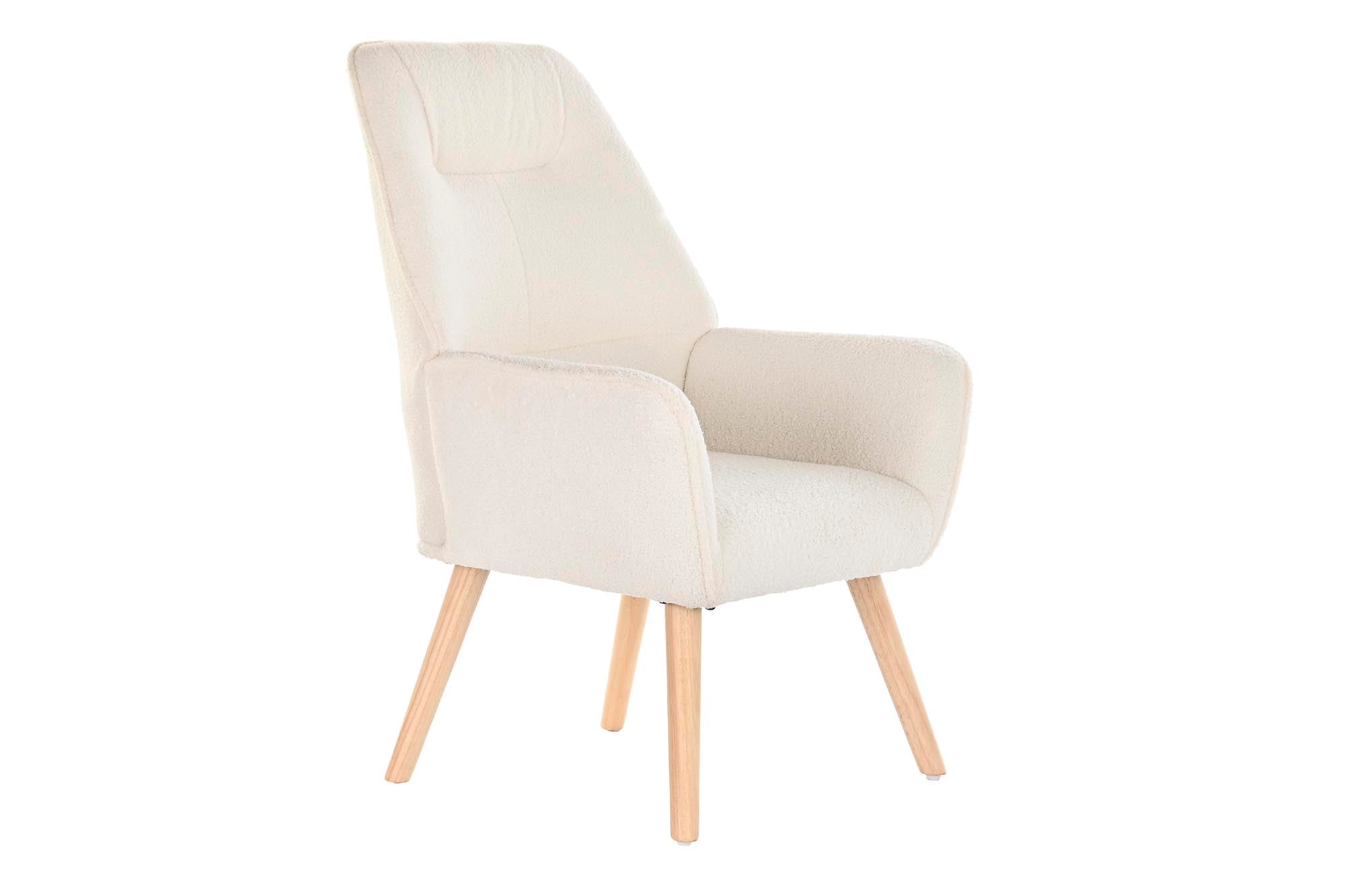 BUTACA POLIESTER MADERA 65X75X96 CREMA - Imagen 1