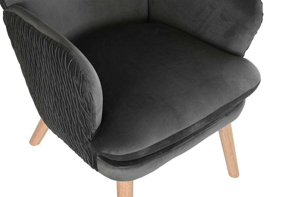 BUTACA POLIESTER MADERA 66X67X92 GRIS OSCURO - Imagen 3