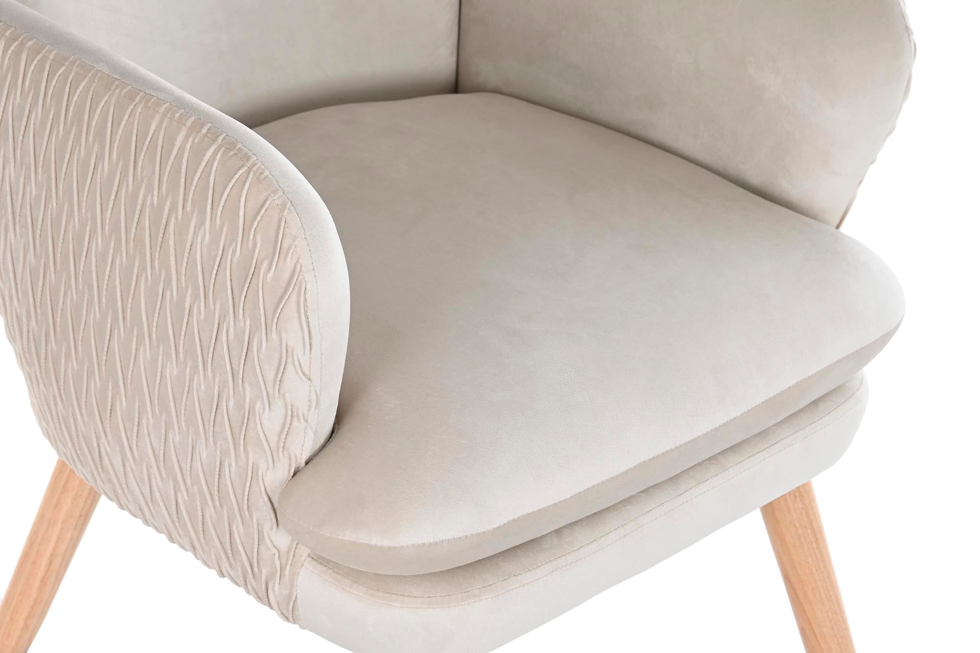 BUTACA POLIESTER MADERA 67X70X95 BEIGE - Imagen 2