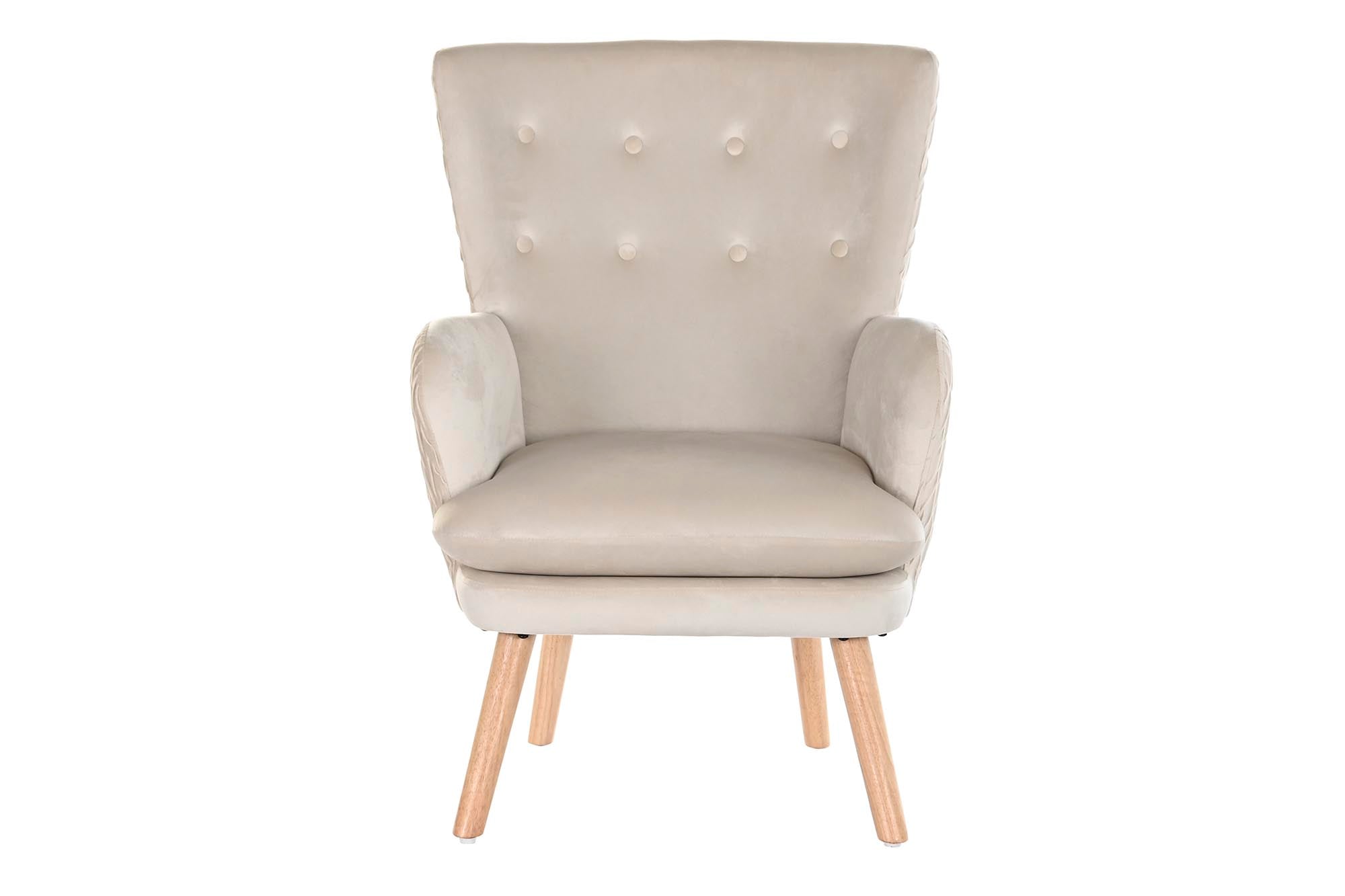 BUTACA POLIESTER MADERA 67X70X95 BEIGE - Imagen 6