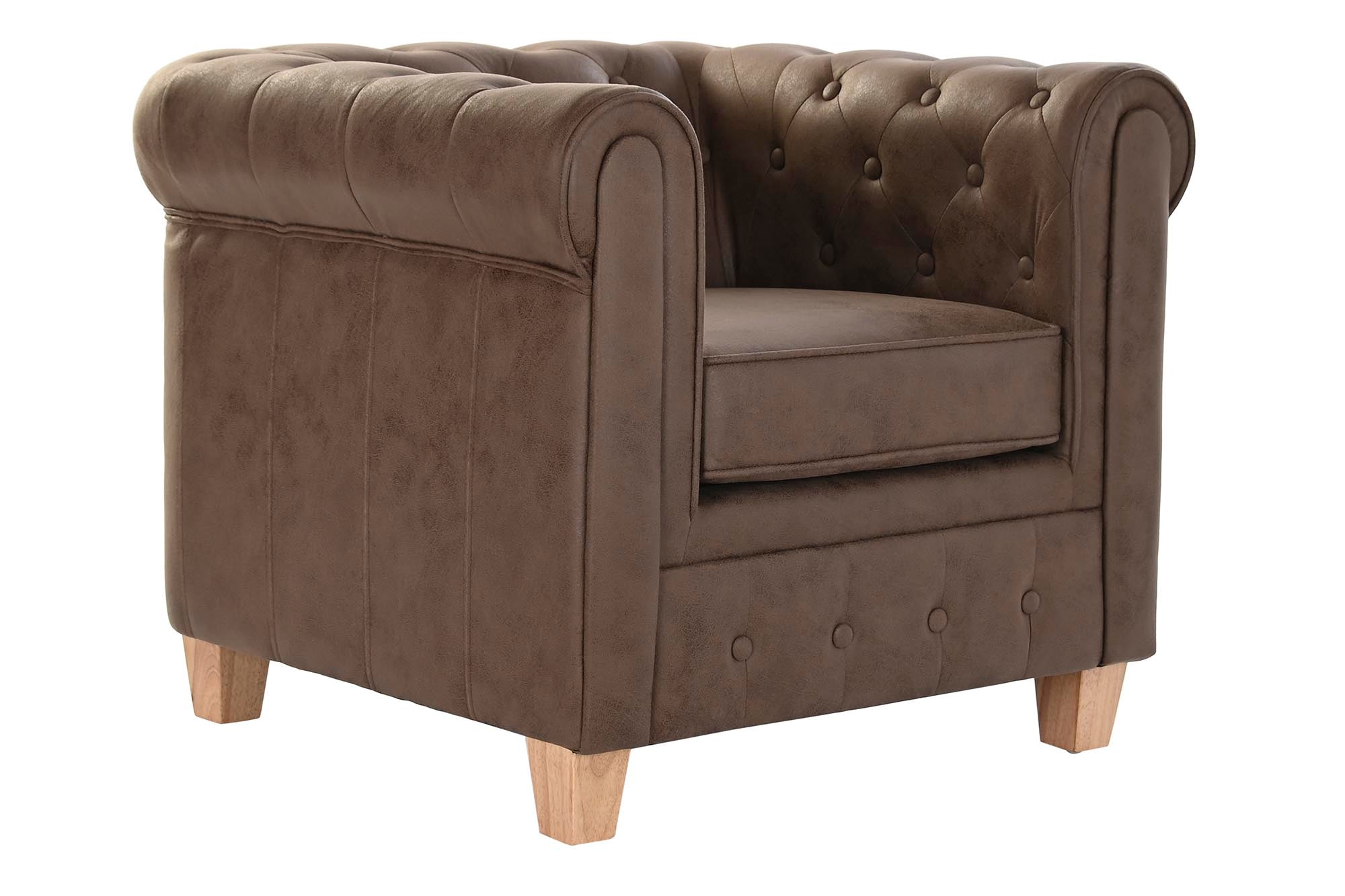 SILLON POLIESTER MADERA 80X80X70 MARRON - Imagen 2