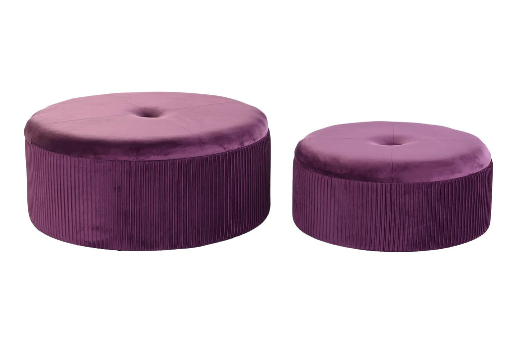 REPOSAPIES SET 2 POLIESTER MDF 70X70X28 TERCIOPELO - Imagen 1