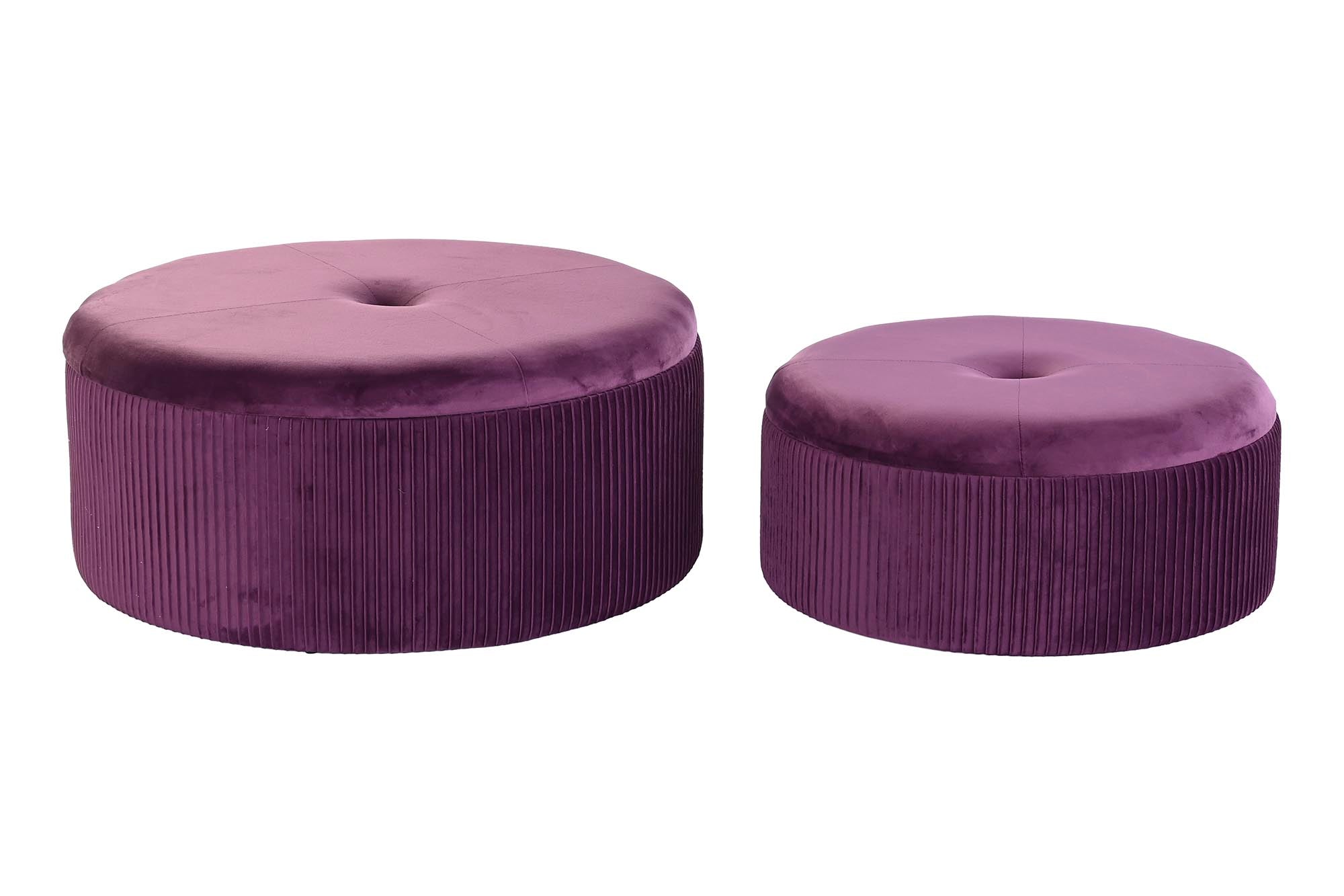 REPOSAPIES SET 2 POLIESTER MDF 70X70X28 TERCIOPELO - Imagen 1