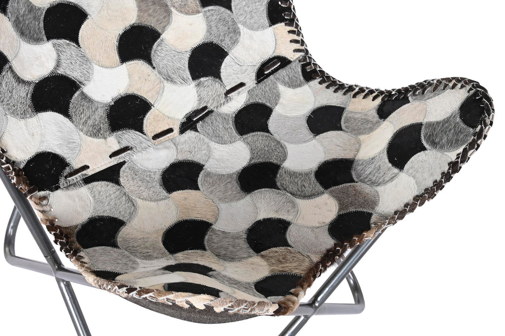 SILLON PIEL HIERRO 70X70X90 ROMBOS MARRON - Imagen 2