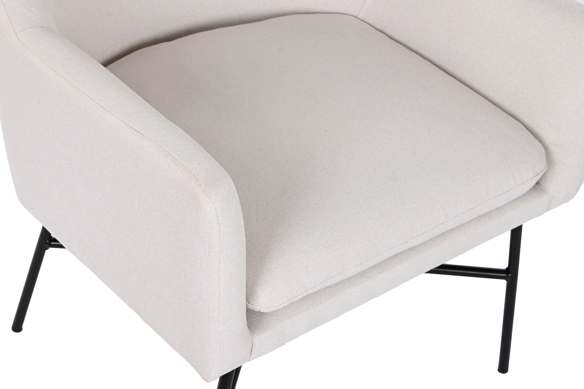 SILLON POLIESTER METAL 66X62X75 GREIGE - Imagen 1