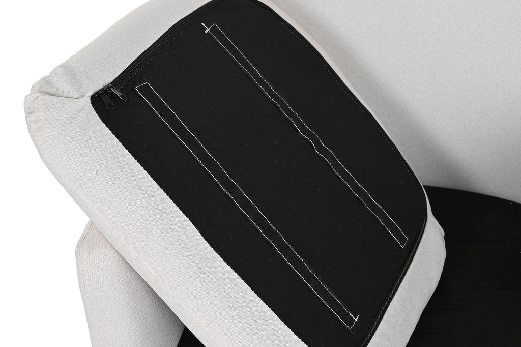 SILLON POLIESTER METAL 66X62X75 GREIGE - Imagen 4