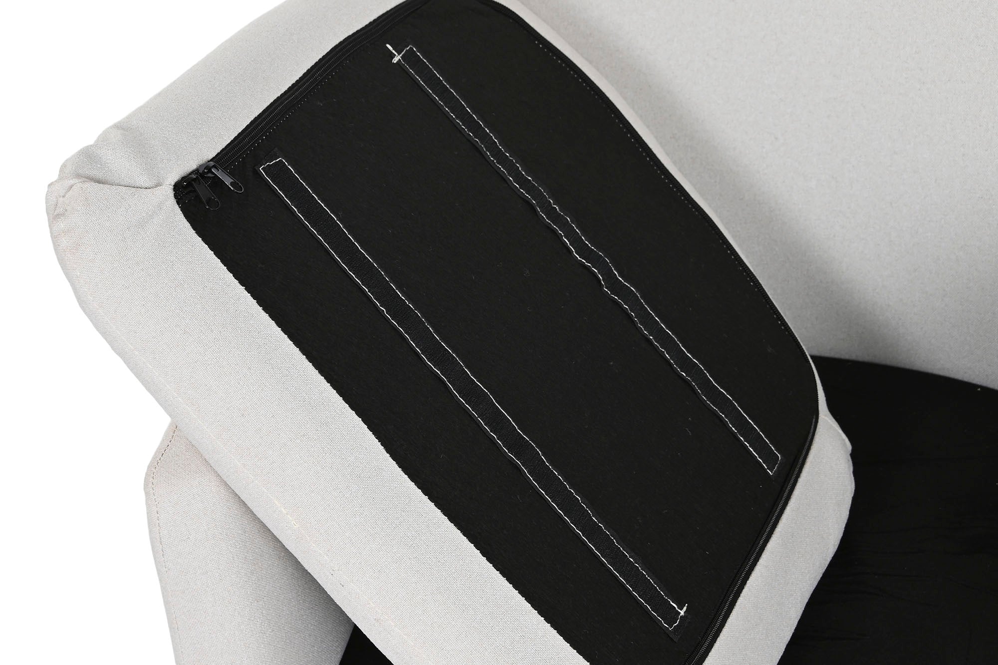 SILLON POLIESTER METAL 66X62X75 GREIGE - Imagen 4