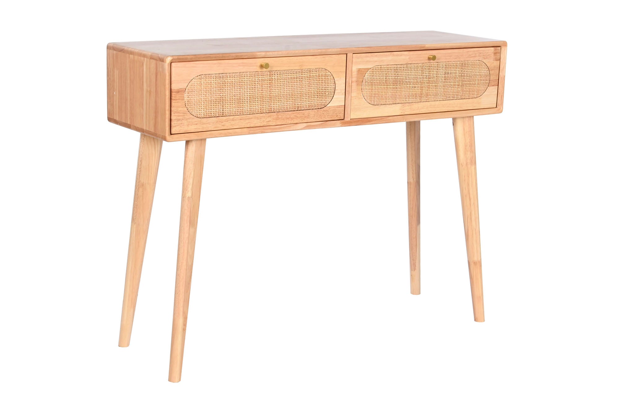 CONSOLA RUBBERWOOD RATAN 100X30X78 NATURAL - Imagen 1