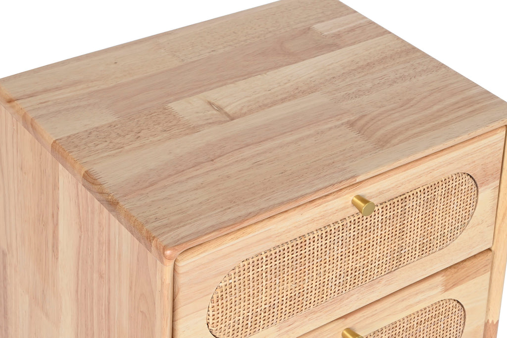 CAJONERA RUBBERWOOD RATAN 40X30X63 NATURAL - Imagen 2