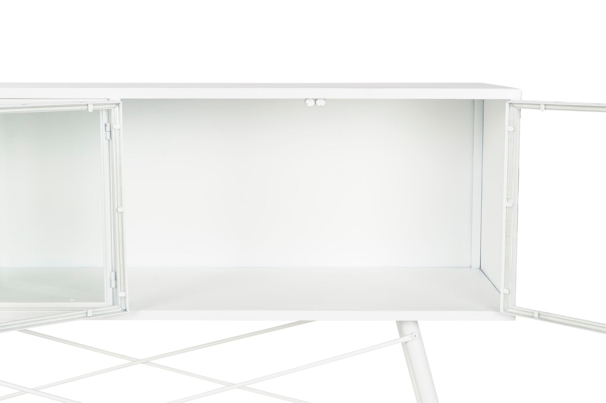 CONSOLA METAL CRISTAL 120X35X80 17,1 KG BLANCO - Imagen 4