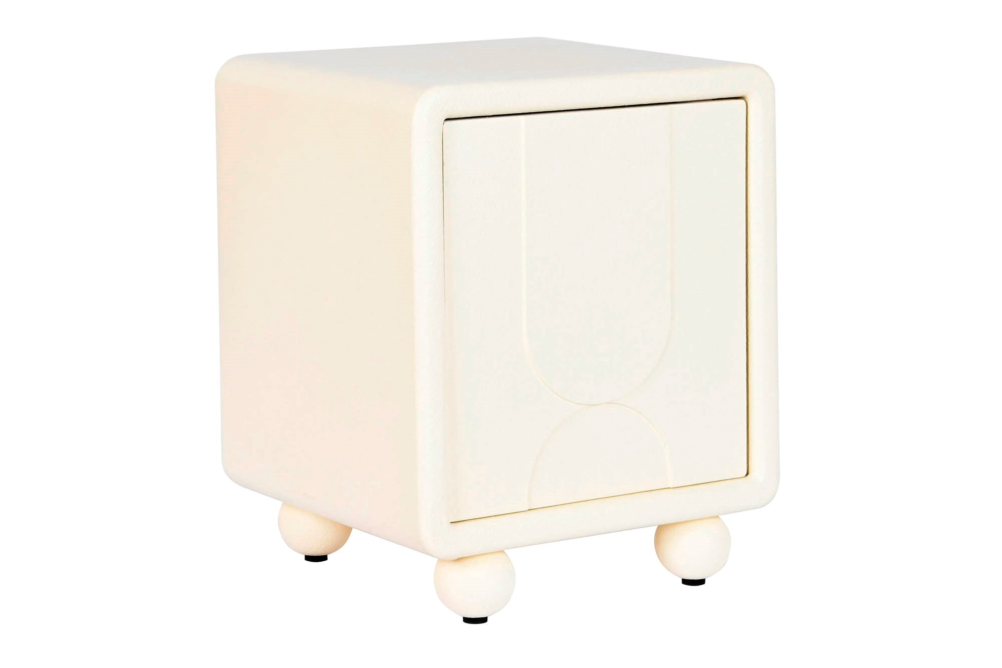 MESITA DE NOCHE MDF 45X40X55 1PUERTA 3D BLANCO - Imagen 1