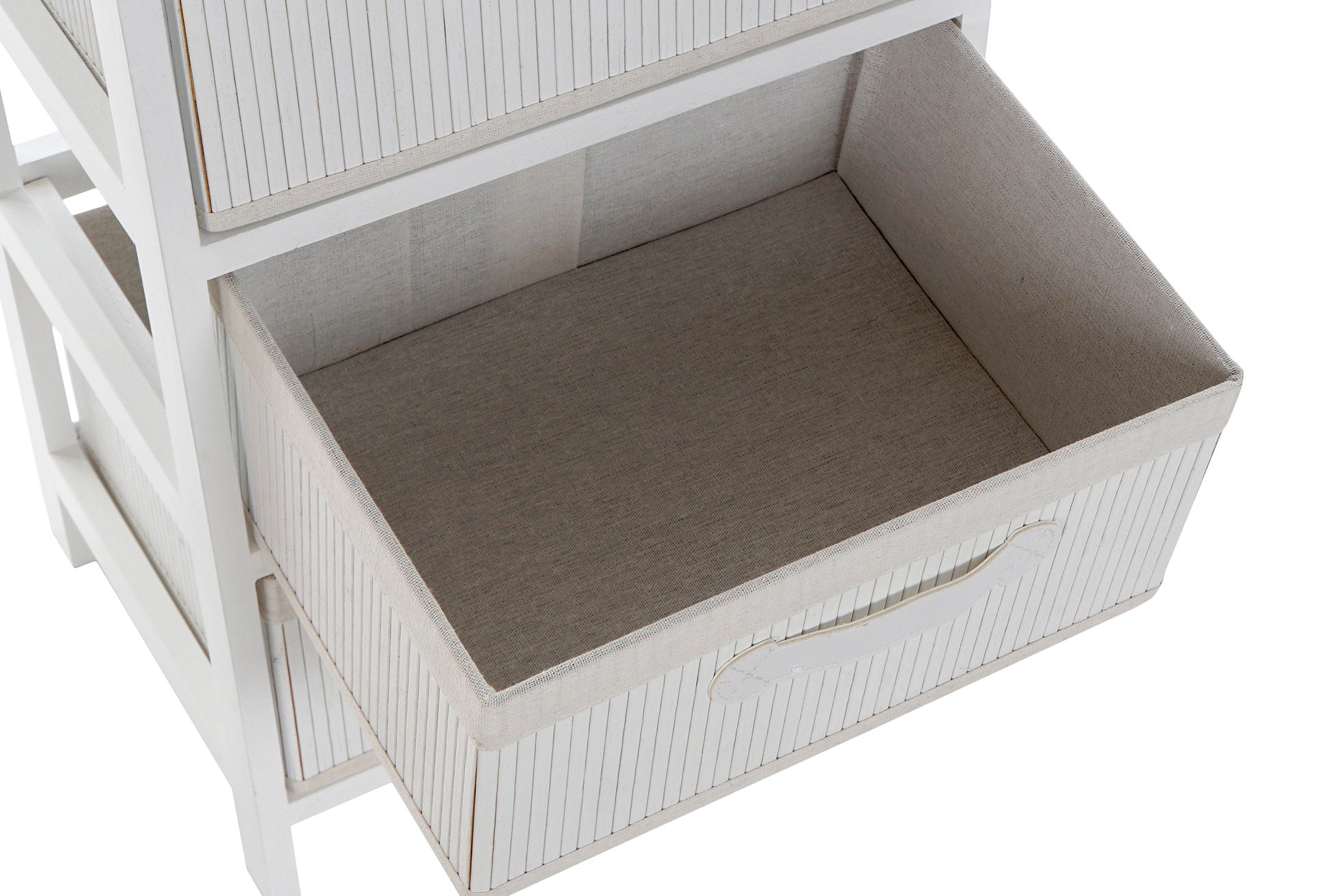 CAJONERA BAMBU PAULOWNIA 42X32X63 BLANCO - Imagen 3