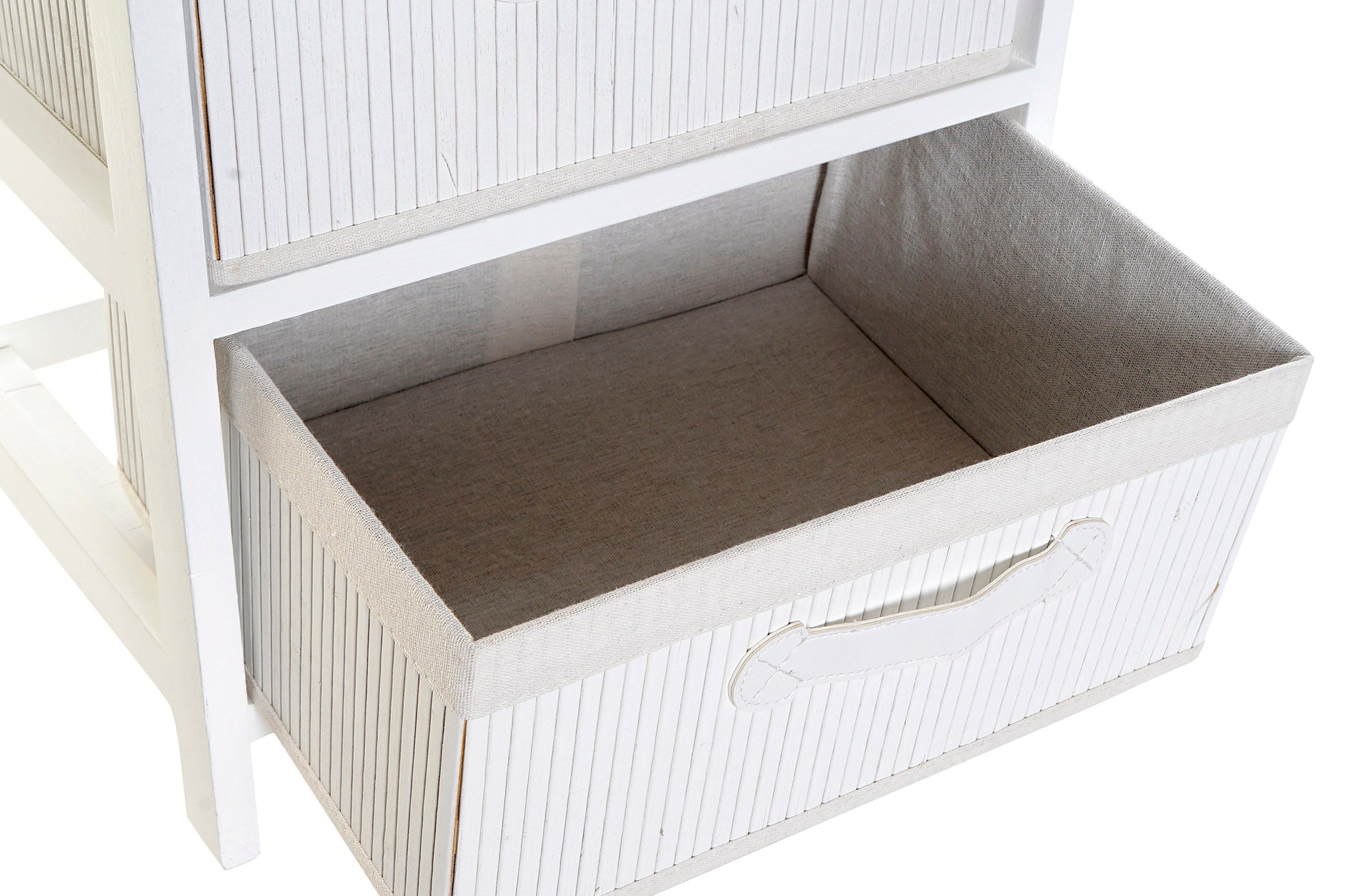 CAJONERA BAMBU PAULOWNIA 42X32X45 BLANCO - Imagen 4