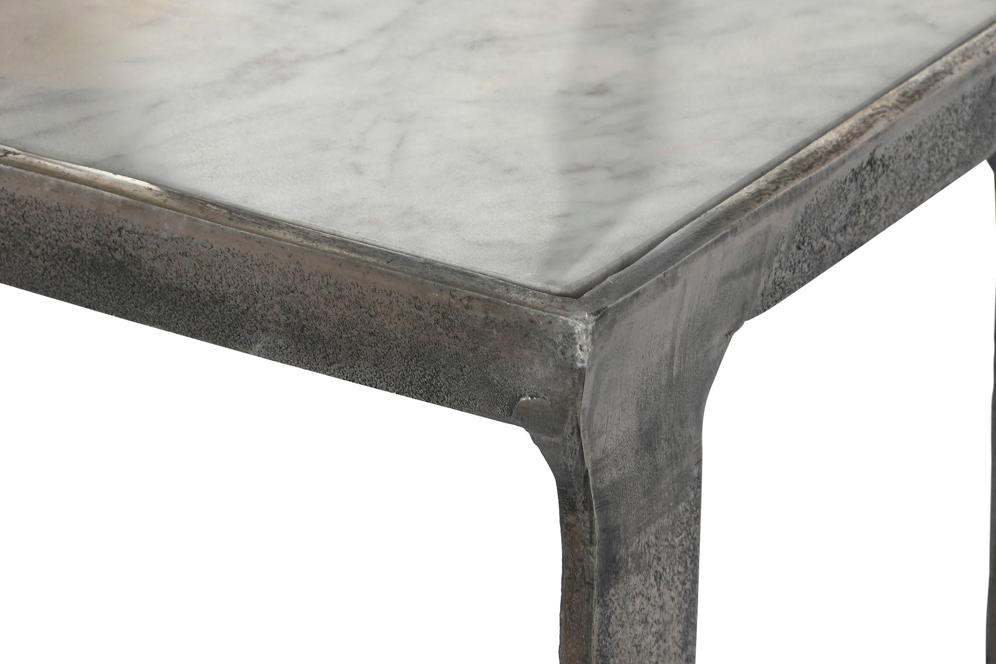 CONSOLA SET 2 MARMOL ALUMINIO 108X30X79 PATINADO - Imagen 3