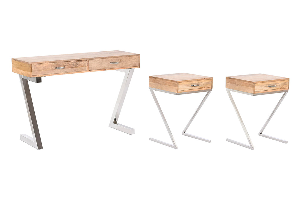 CONSOLA SET 3 MANGO 110X41,5X76 CON 2 MESITAS AUXI - Imagen 6