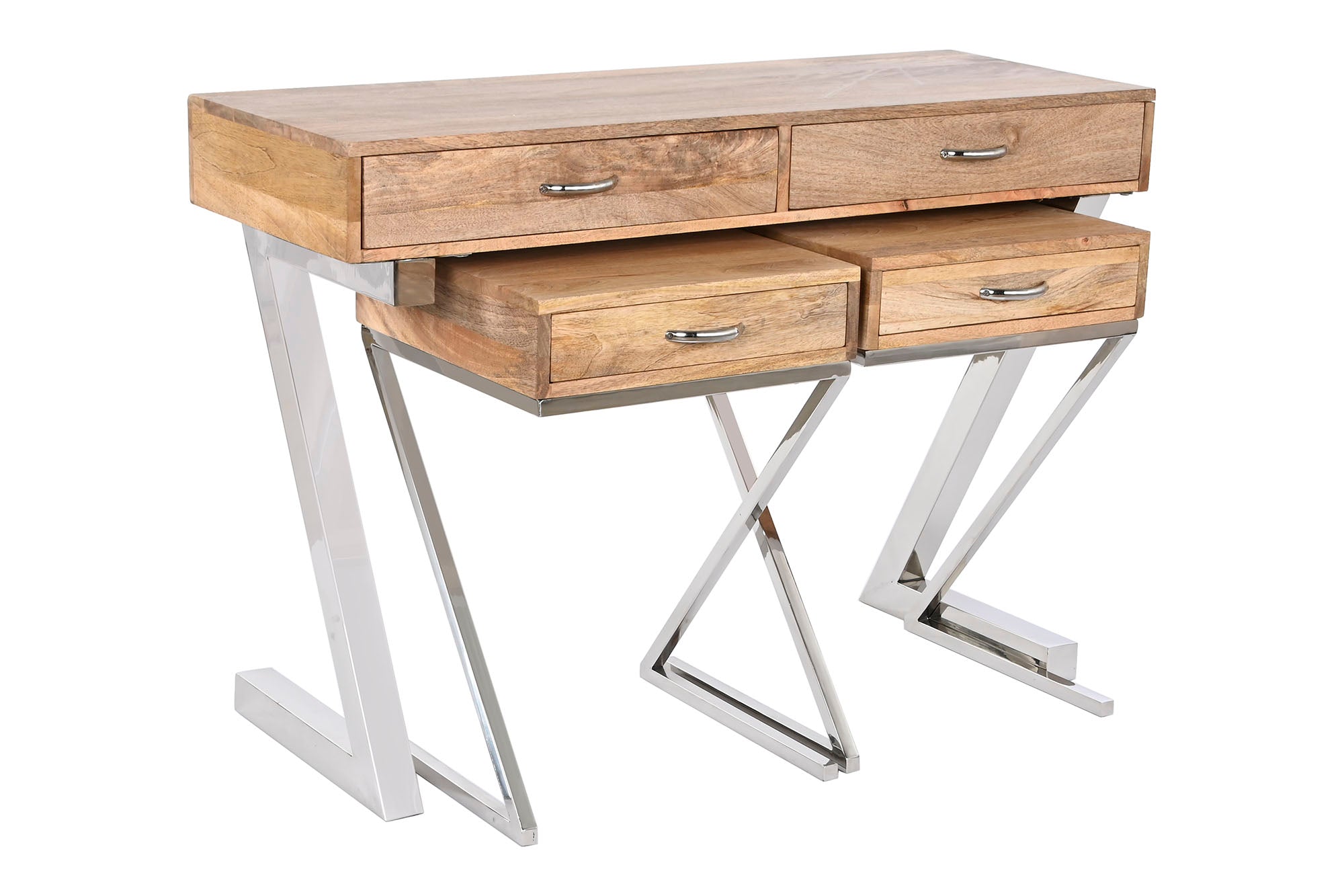 CONSOLA SET 3 MANGO 110X41,5X76 CON 2 MESITAS AUXI - Imagen 1