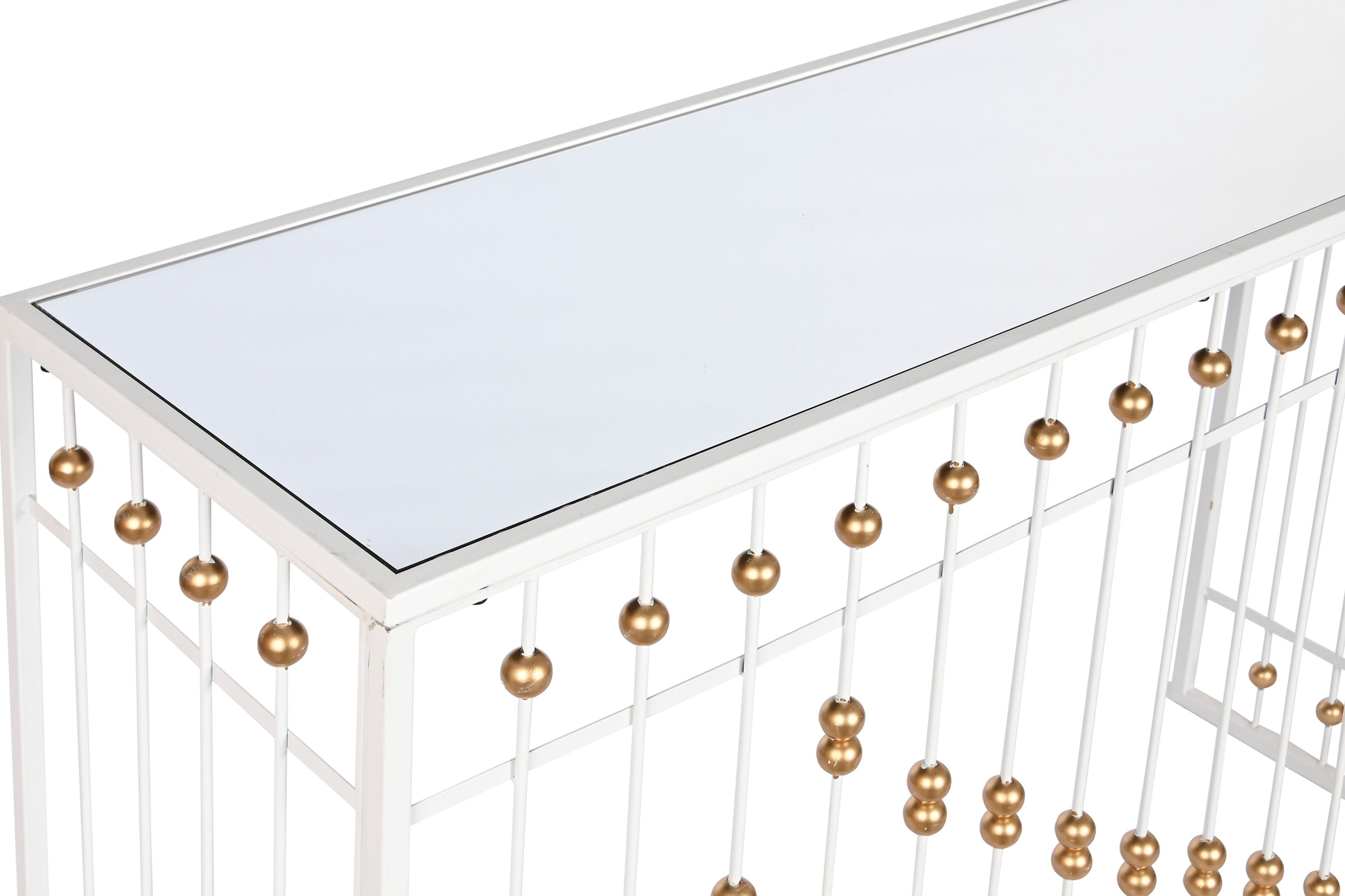 CONSOLA METAL ESPEJO 120X40X80 BLANCO - Imagen 2