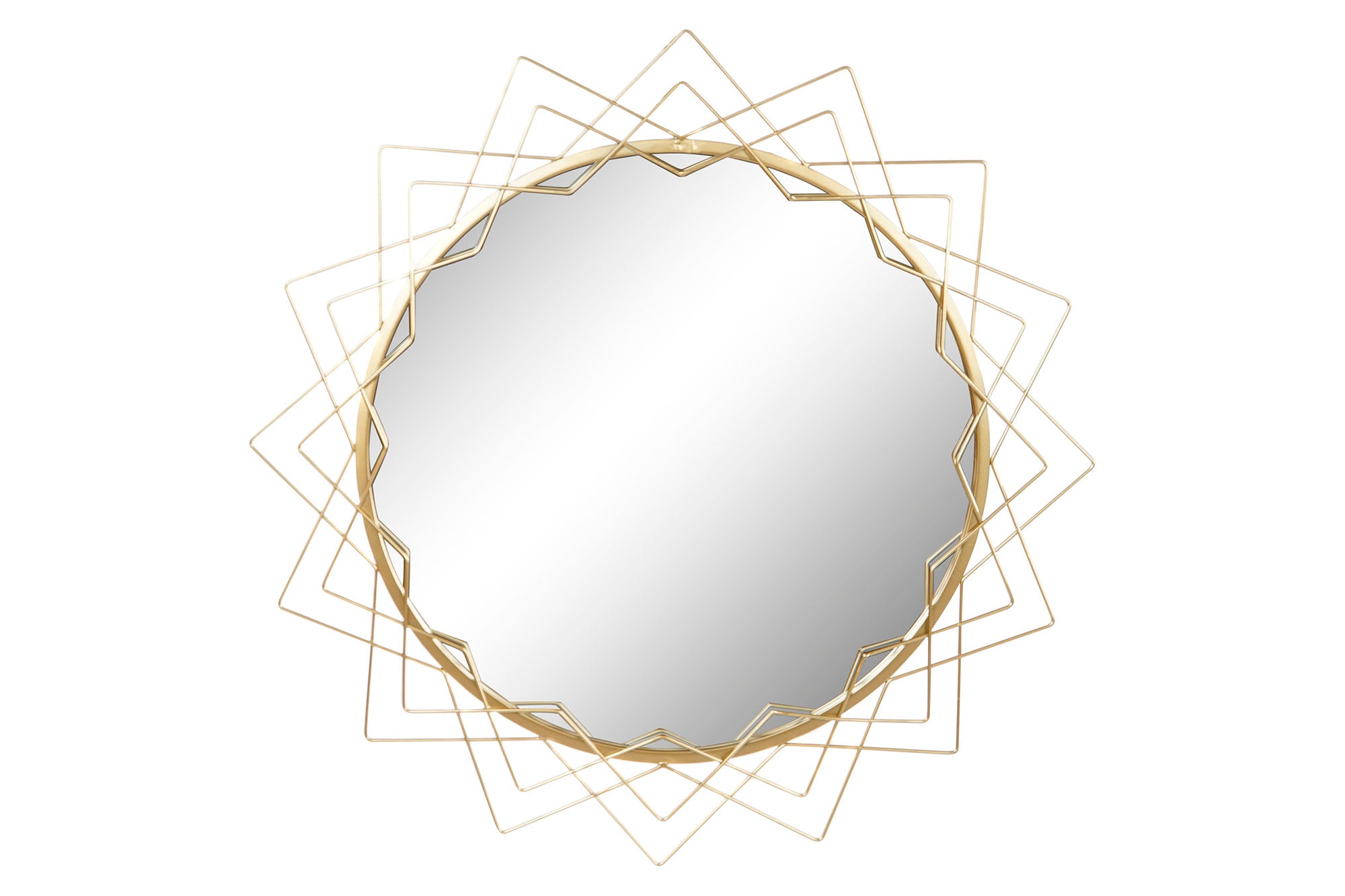 ESPEJO METAL CRISTAL 80X2,5X80 DORADO - Imagen 1