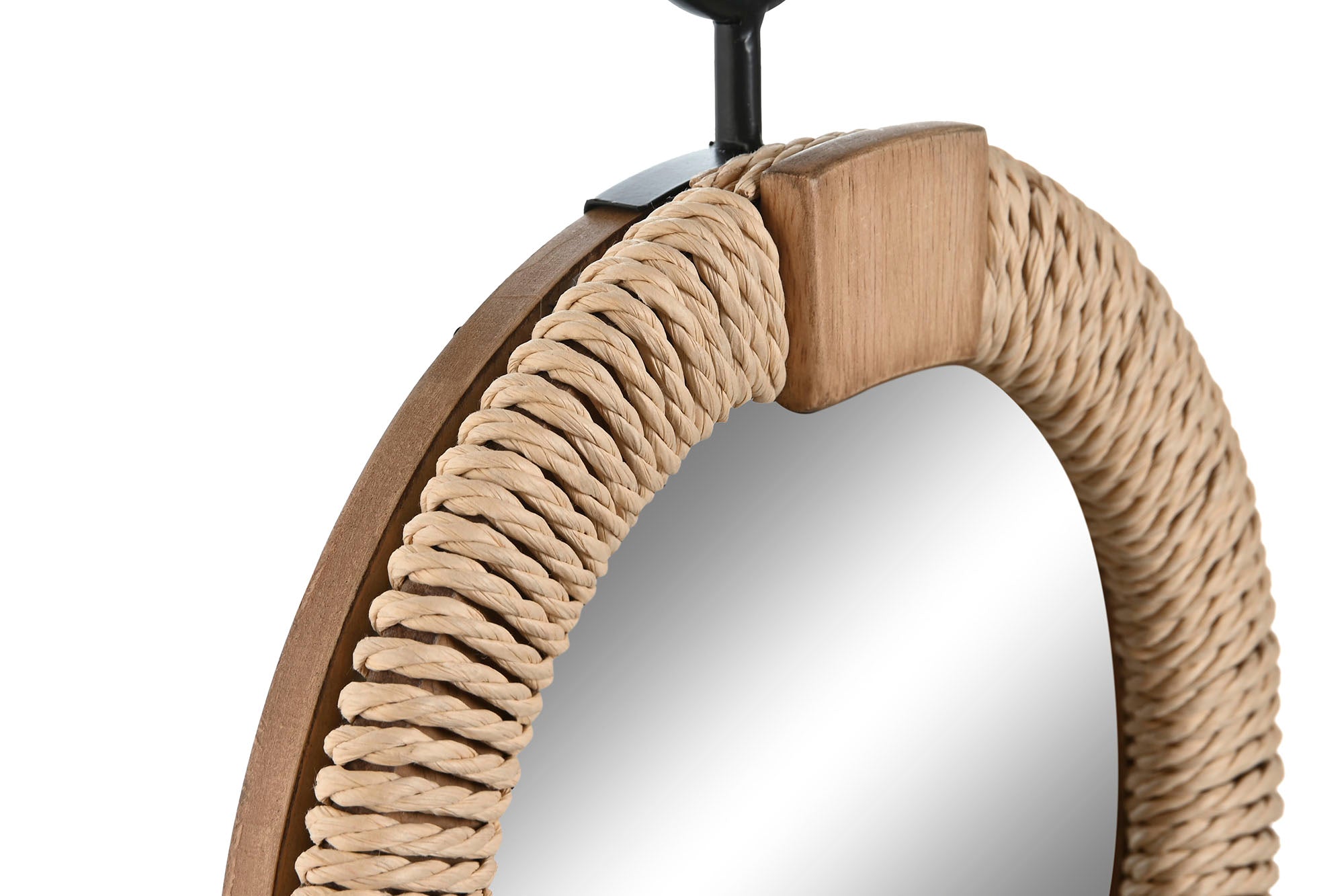 ESPEJO MADERA CUERDA 25X3,5X33 NATURAL - Imagen 2