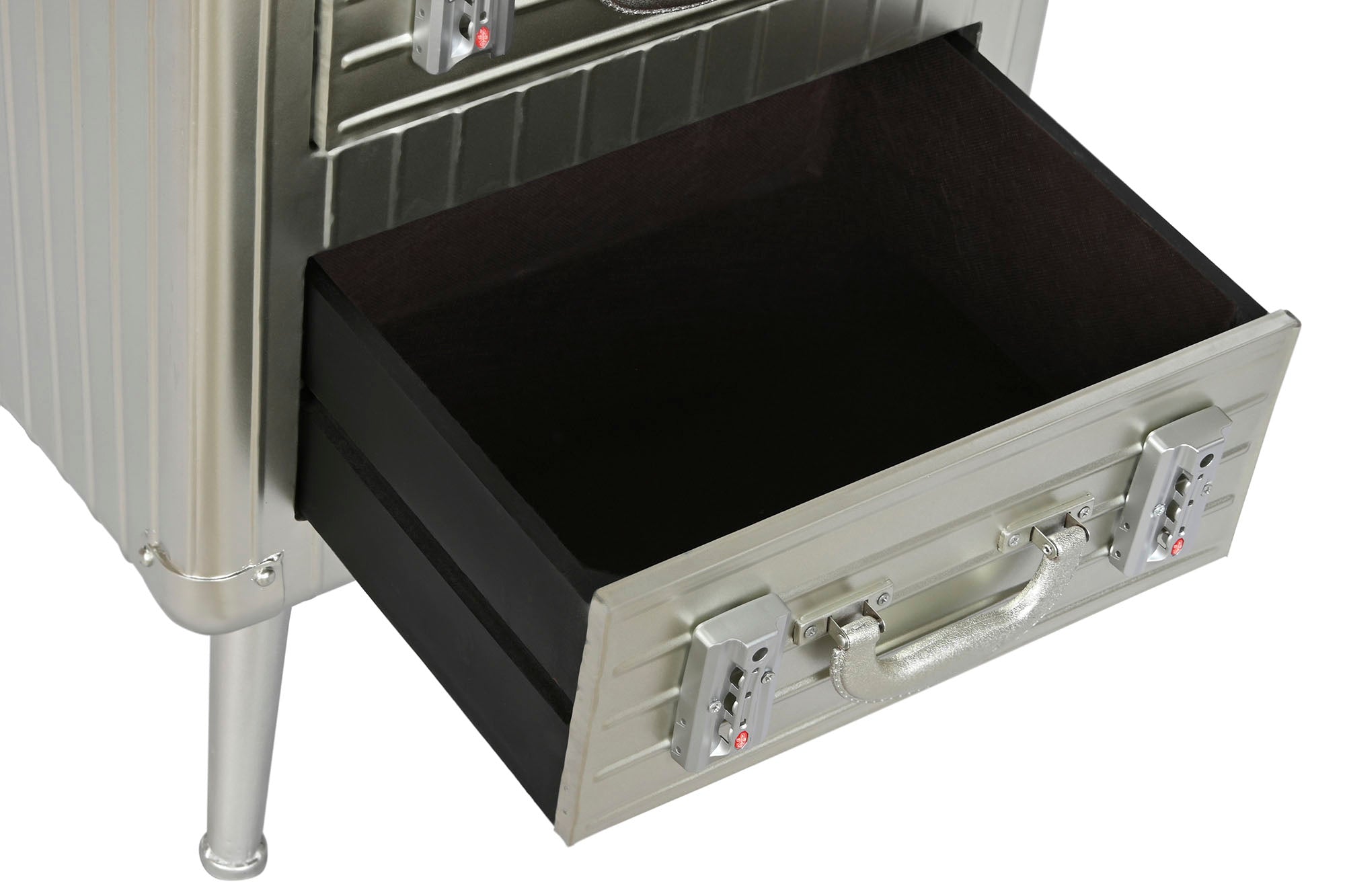 MESITA DE NOCHE METAL MDF 46X39X63 PLATEADO - Imagen 2