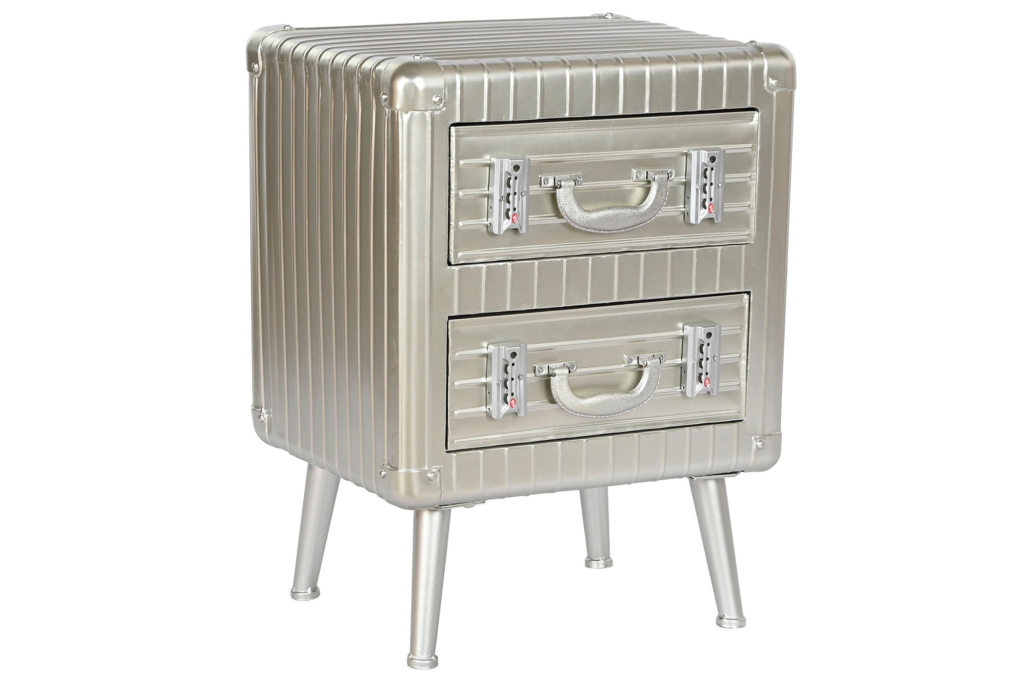 MESITA DE NOCHE METAL MDF 46X39X63 PLATEADO - Imagen 4