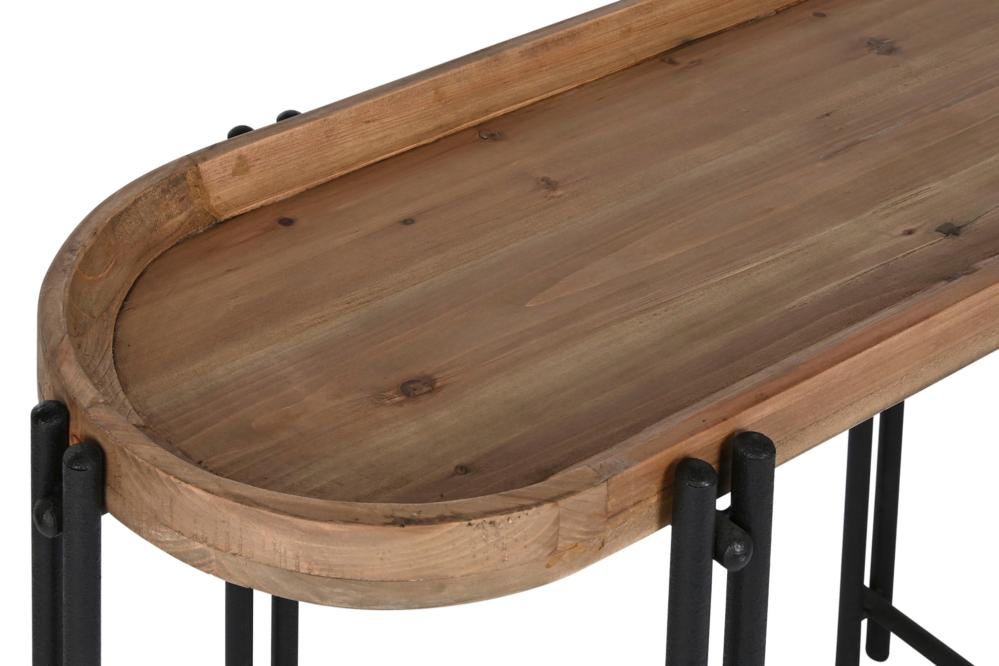 CONSOLA MADERA METAL 115X40X75 MARRON - Imagen 2