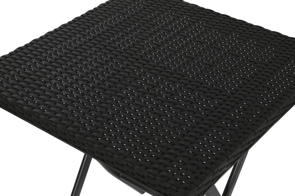 MESA SET 3 RATAN SINTETICO ACERO 58X58X71,5 NEGRO - Imagen 1