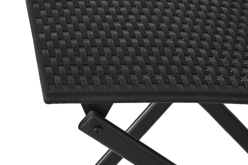 MESA SET 3 RATAN SINTETICO ACERO 58X58X71,5 NEGRO - Imagen 5