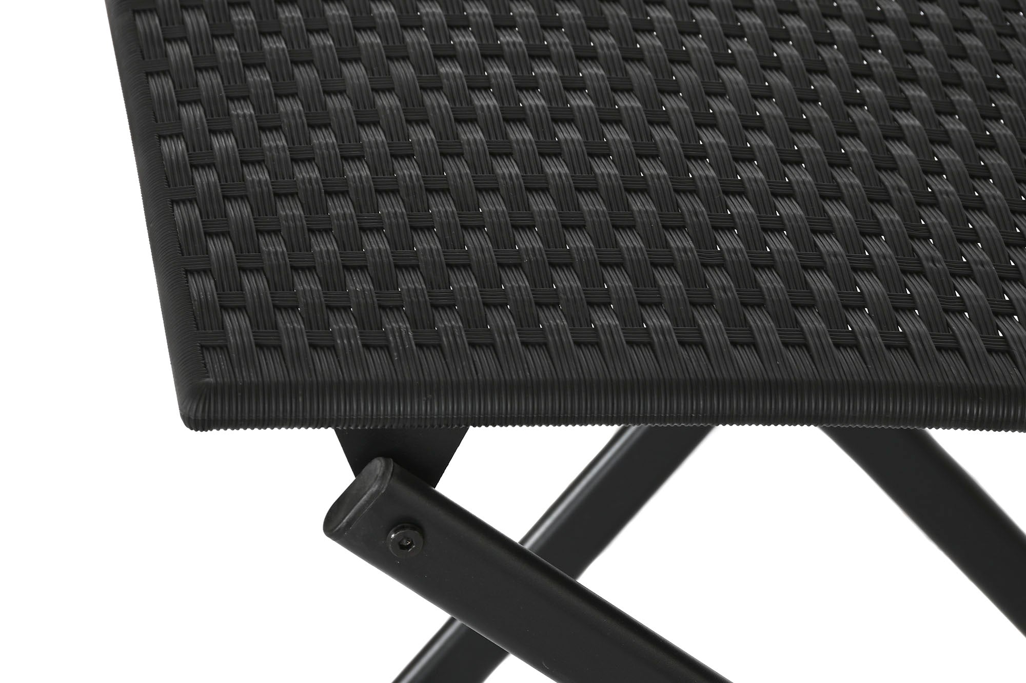 MESA SET 3 RATAN SINTETICO ACERO 58X58X71,5 NEGRO - Imagen 5